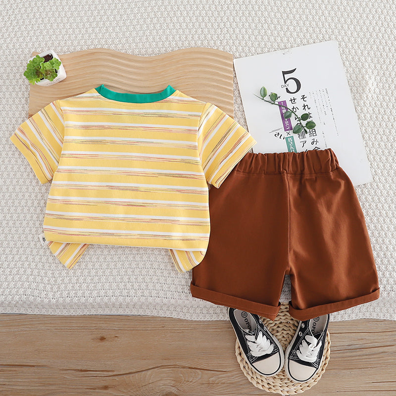 Boys Striped T-shirt With Shorts