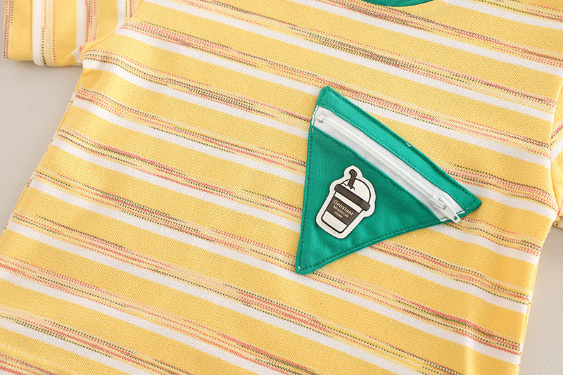 Boys Striped T-shirt With Shorts