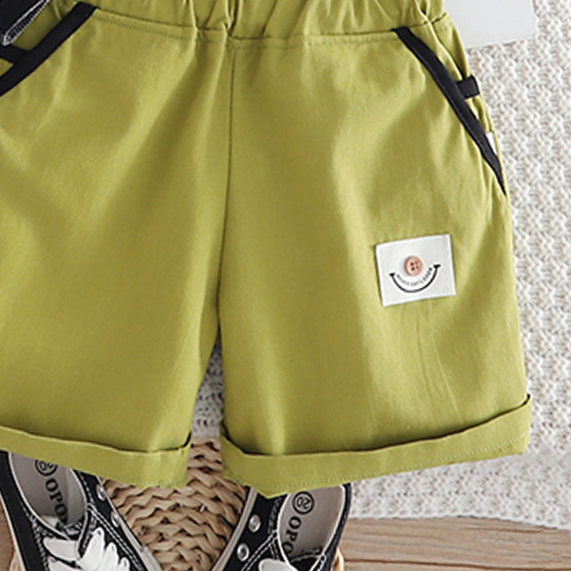 Kids Boys Striped Round Neck T-shirt & Shorts Clothing Set