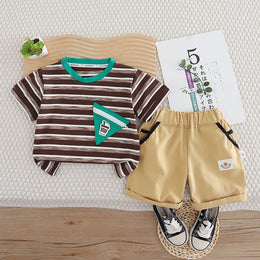 Boys Striped T-shirt with Shorts