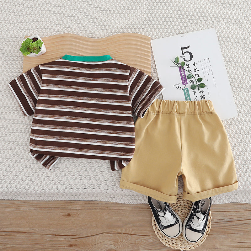 Boys Striped T-shirt with Shorts