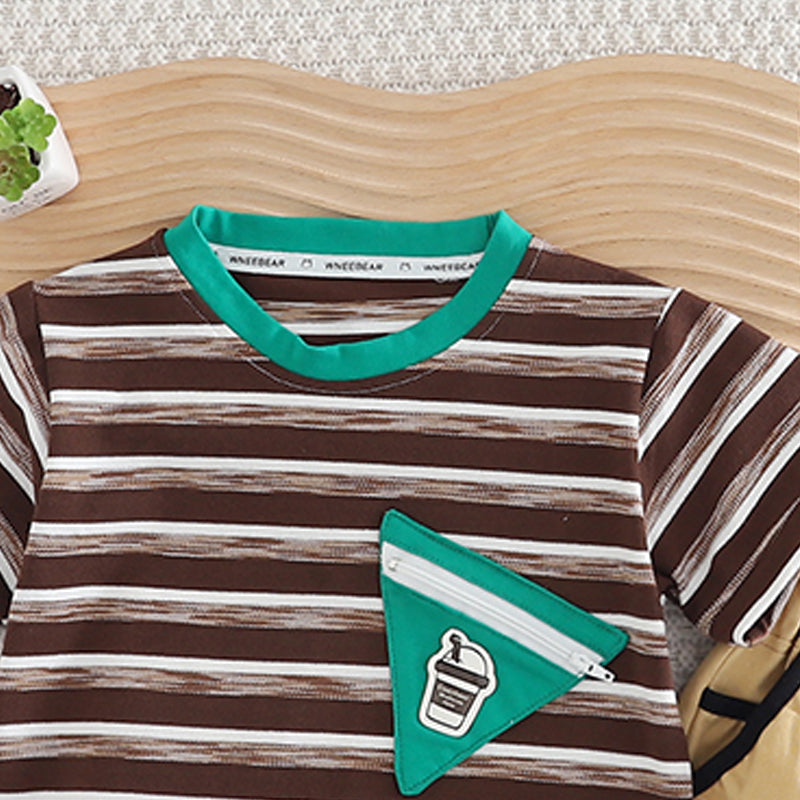 Boys Striped T-shirt with Shorts