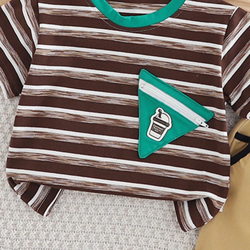 Boys Striped T-shirt with Shorts