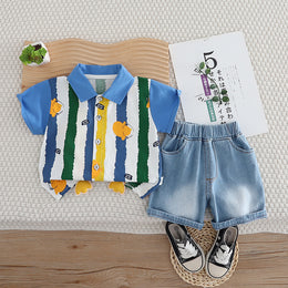 Boys Striped T-shirt with Shorts