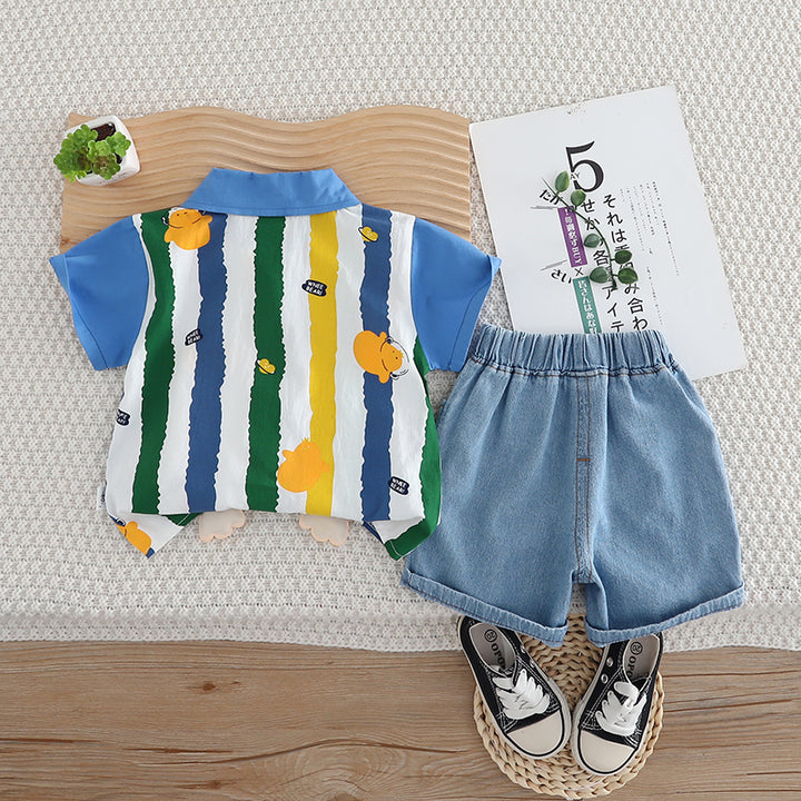 Boys Striped T-shirt with Shorts