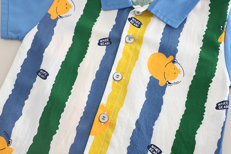 Boys Striped T-shirt with Shorts