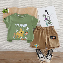 Boys Printed T-shirt with Shorts