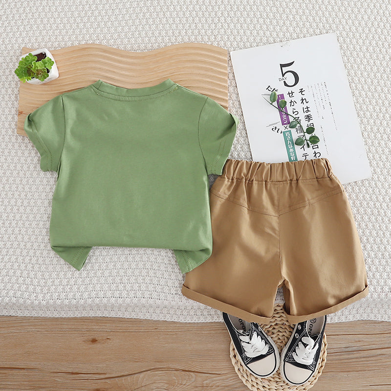 Boys Printed T-shirt with Shorts