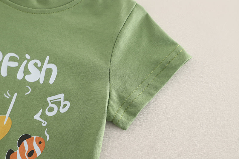 Boys Printed T-shirt with Shorts