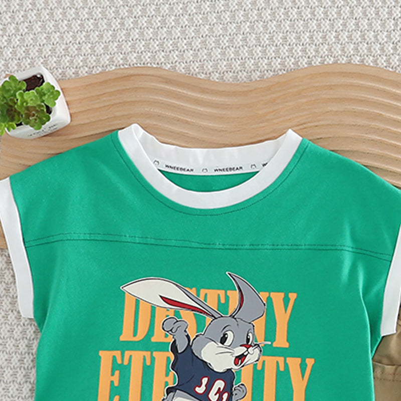 Boys Printed Pure Cotton T-shirt with Shorts