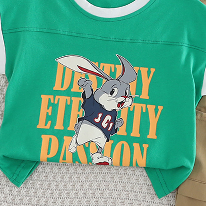 Boys Printed Pure Cotton T-shirt with Shorts