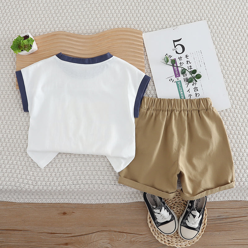 Boys Printed Pure Cotton T-shirt with Shorts