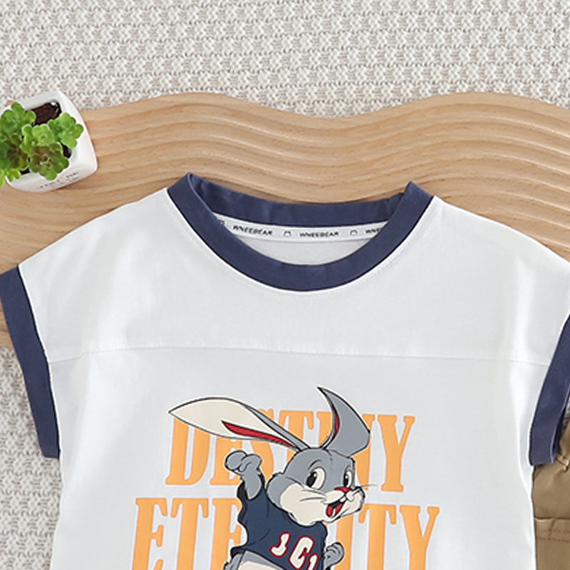 Boys Printed Pure Cotton T-shirt with Shorts