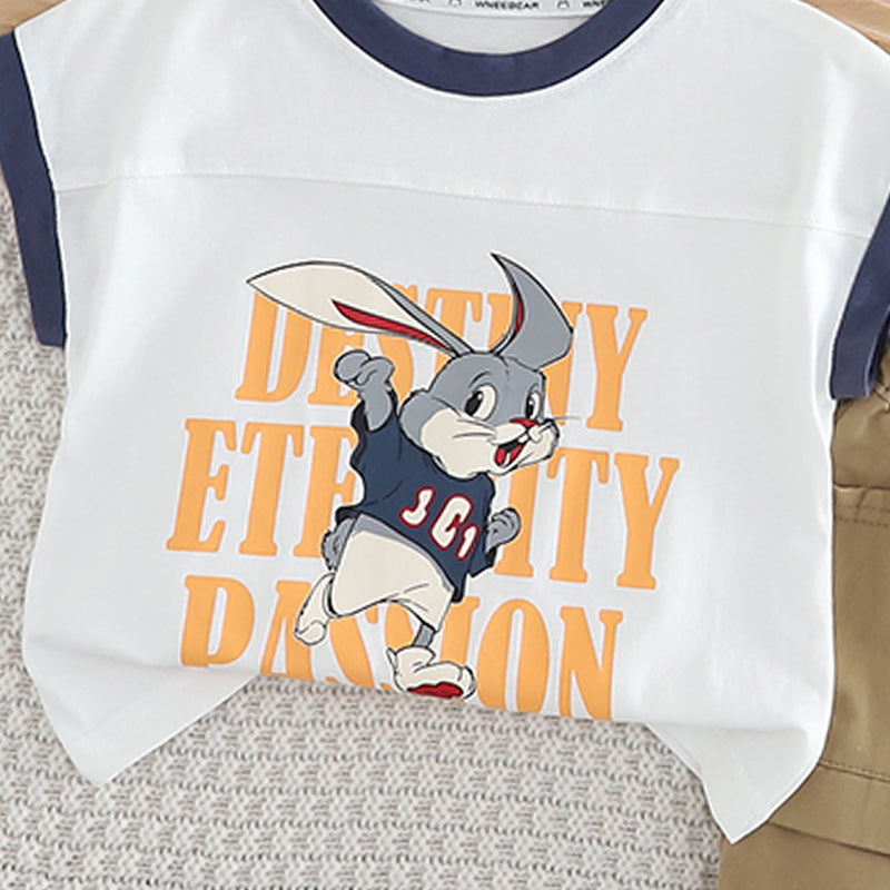 Boys Printed Pure Cotton T-shirt with Shorts