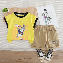 Boys Printed T-shirt with Shorts