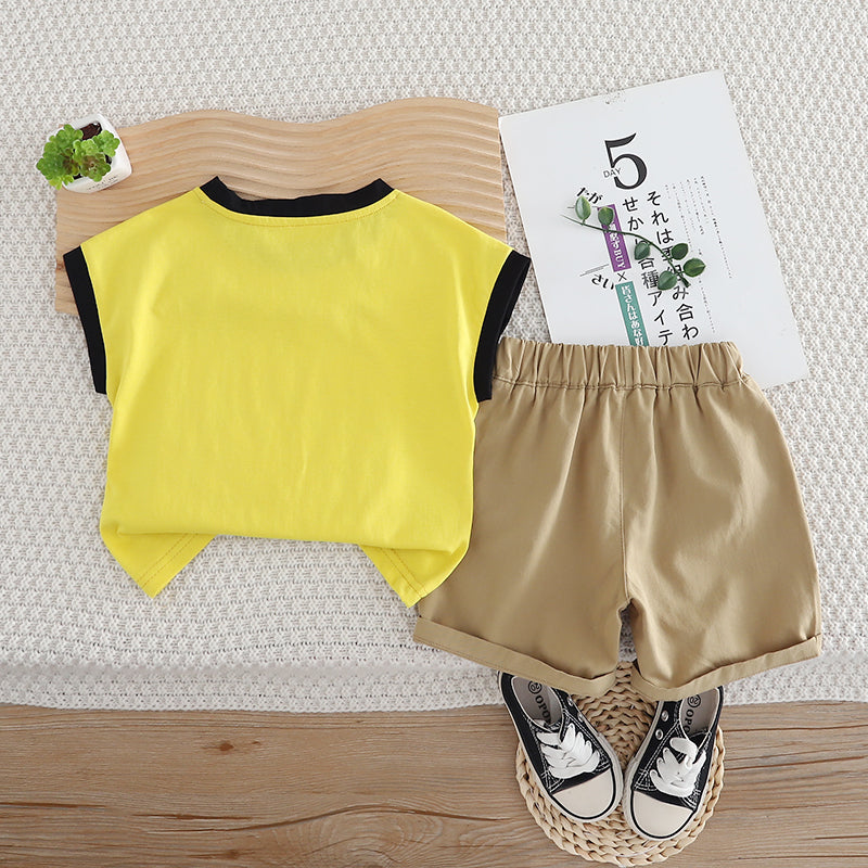 Boys Printed T-shirt with Shorts