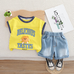 Boys Printed T-shirt with Shorts
