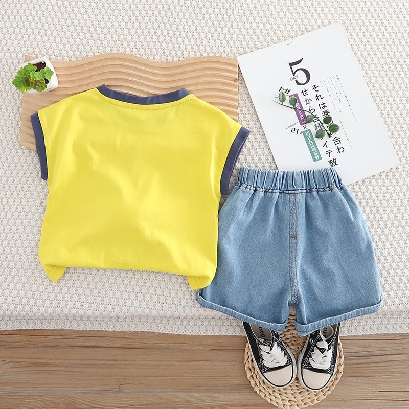 Boys Printed T-shirt with Shorts