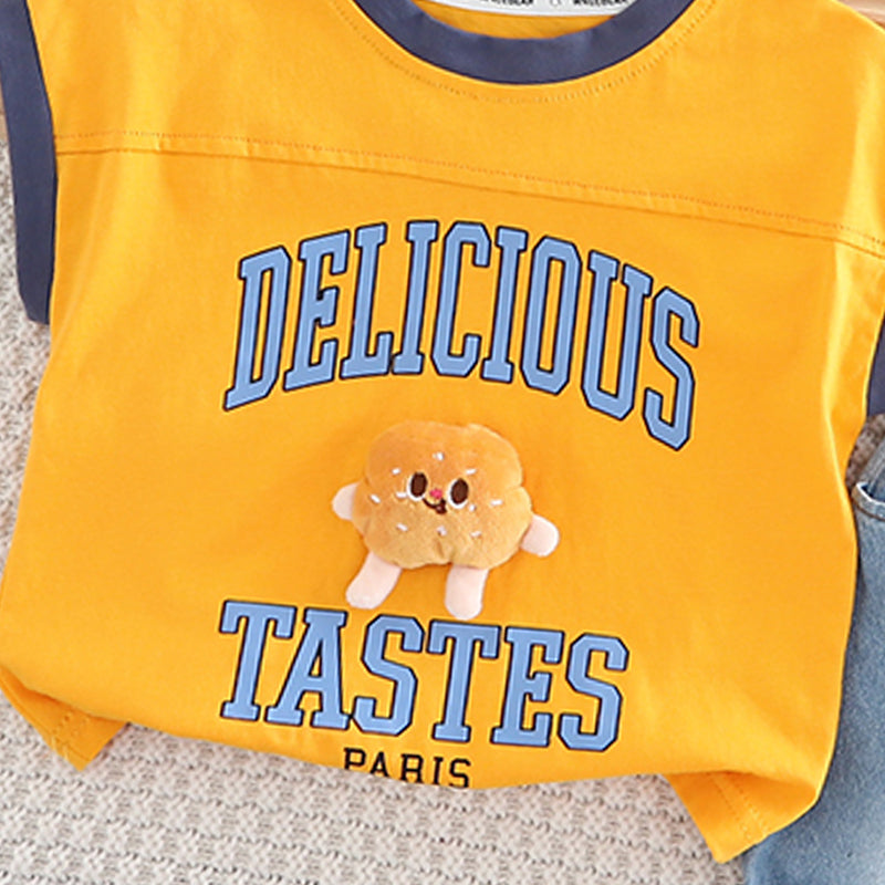 Boys Typography Printed Pure Cotton T-shirt With Shorts