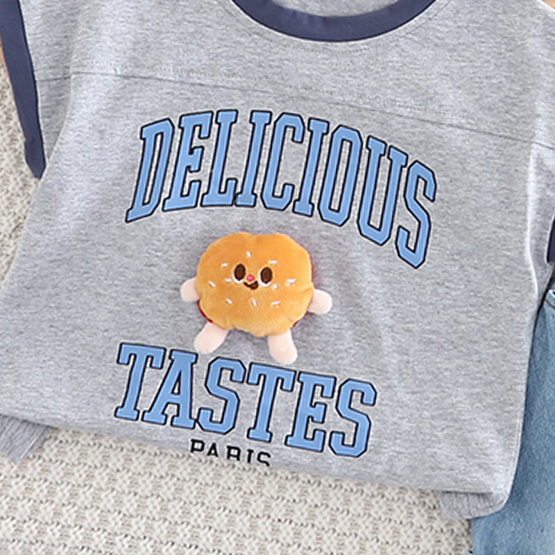 Boys Printed Round Neck Pure Cotton T-shirt With Shorts