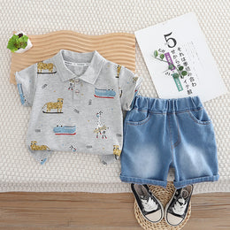 Boys Printed T-shirt with Shorts