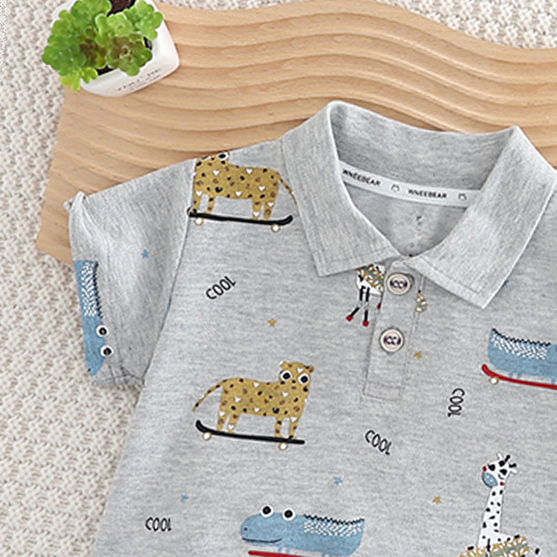 Boys Printed T-shirt with Shorts