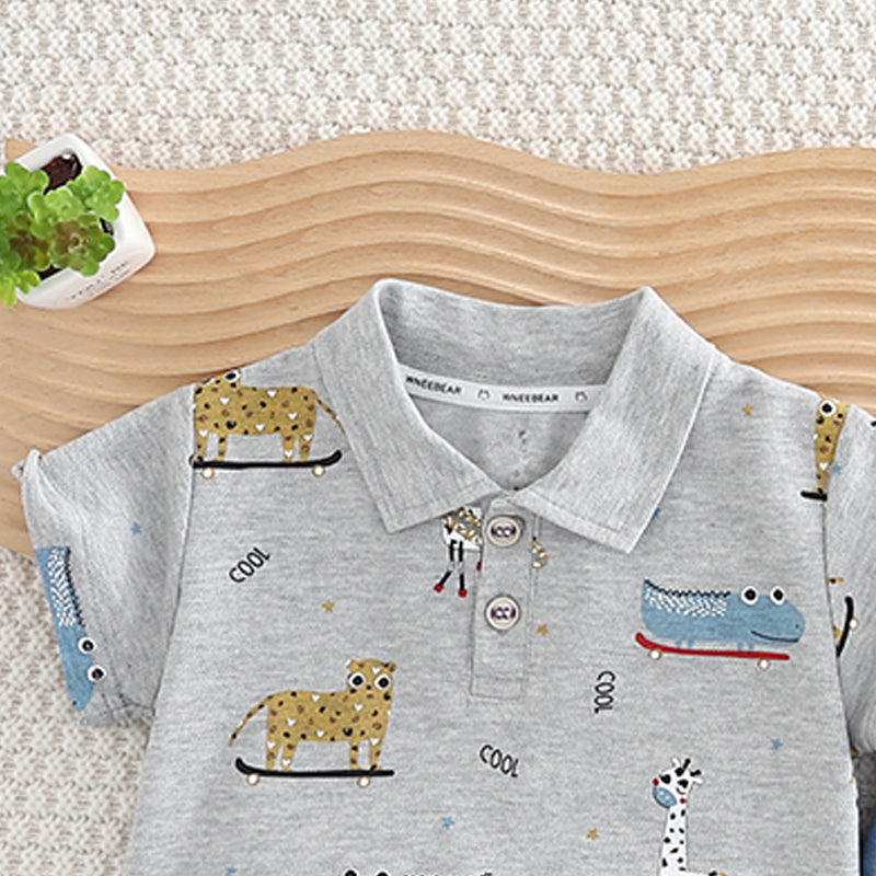 Boys Printed T-shirt with Shorts