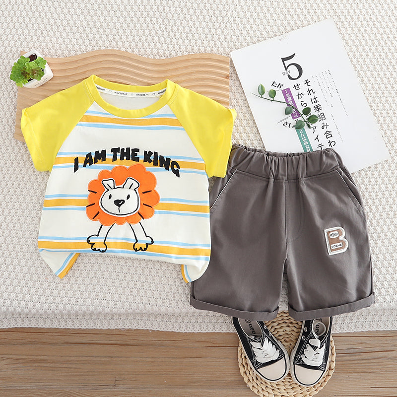 Boys Printed Pure Cotton T-shirt with Shorts