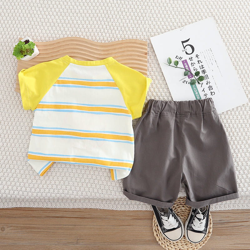 Boys Printed Pure Cotton T-shirt with Shorts