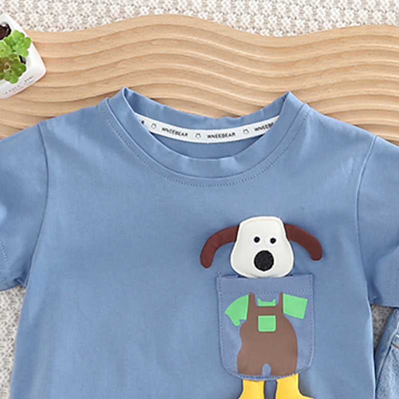 Boys Printed T-shirt with Shorts Clothing Set