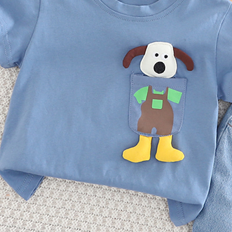 Boys Printed T-shirt with Shorts Clothing Set