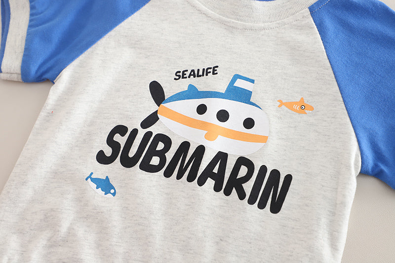 Boys Printed T-shirt with Shorts