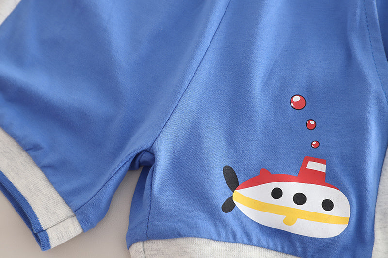 Boys Printed T-shirt with Shorts