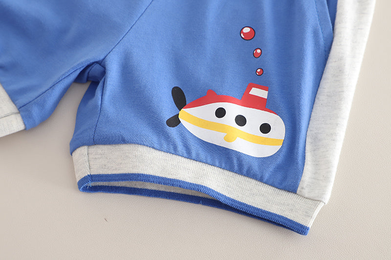 Boys Printed T-shirt with Shorts