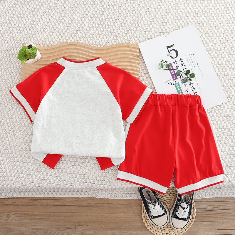 Boys Printed T-shirt with Shorts