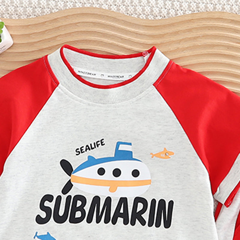 Boys Printed T-shirt with Shorts