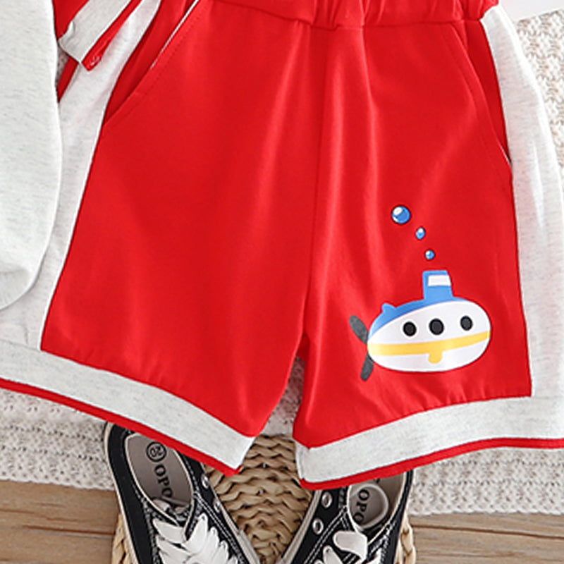 Boys Printed T-shirt with Shorts