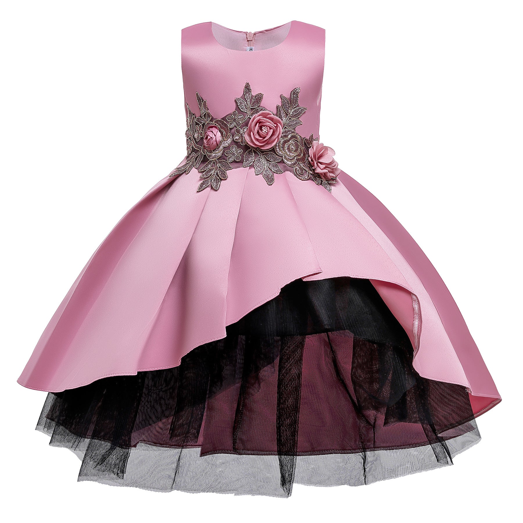 Pink & coral blush Embellished Embroidered Applique Fit & Flare Maxi Dress