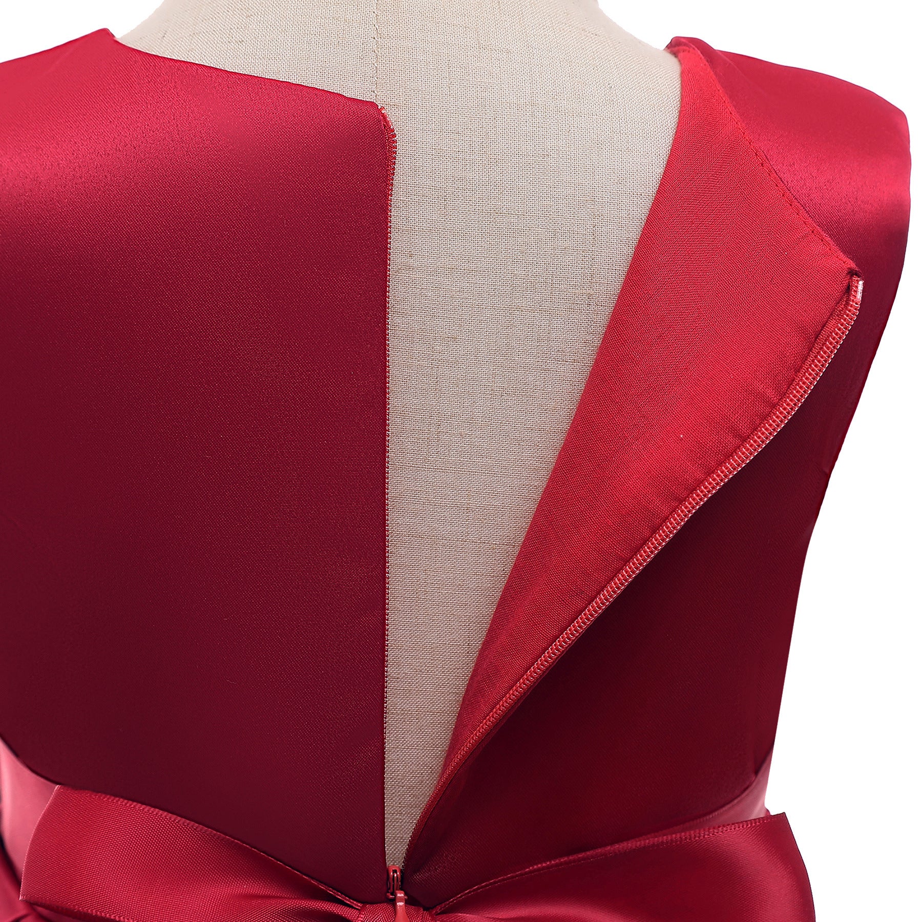 Girls Red & Black Applique Gathered Balloon Dress