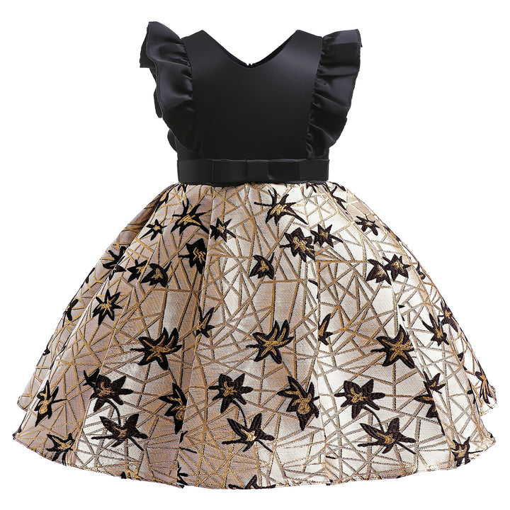 Black Floral Printed Flared Fit & Flare Dress