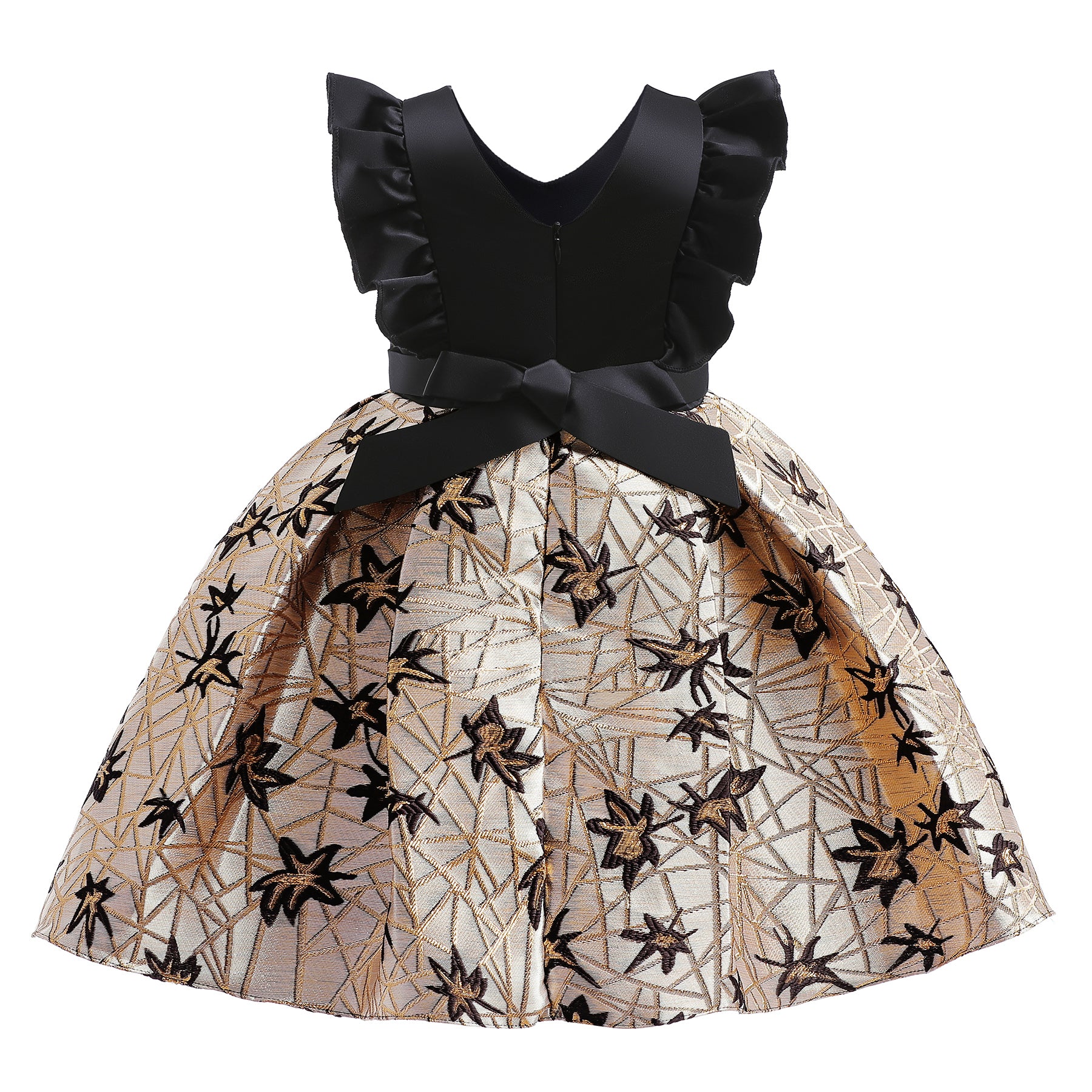 Black Floral Printed Flared Fit & Flare Dress