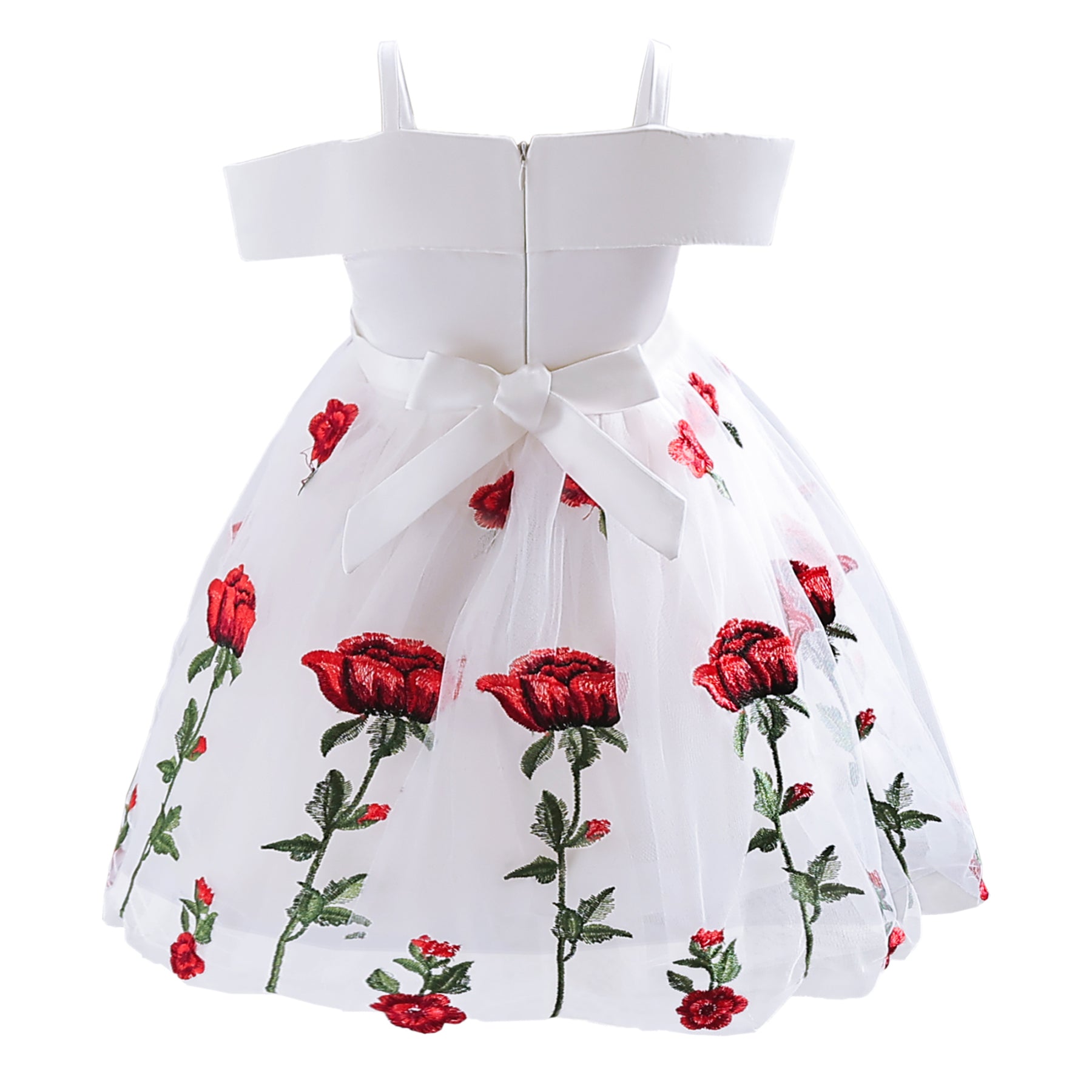 White Floral Printed Fit & Flare Cotton Maxi Dress