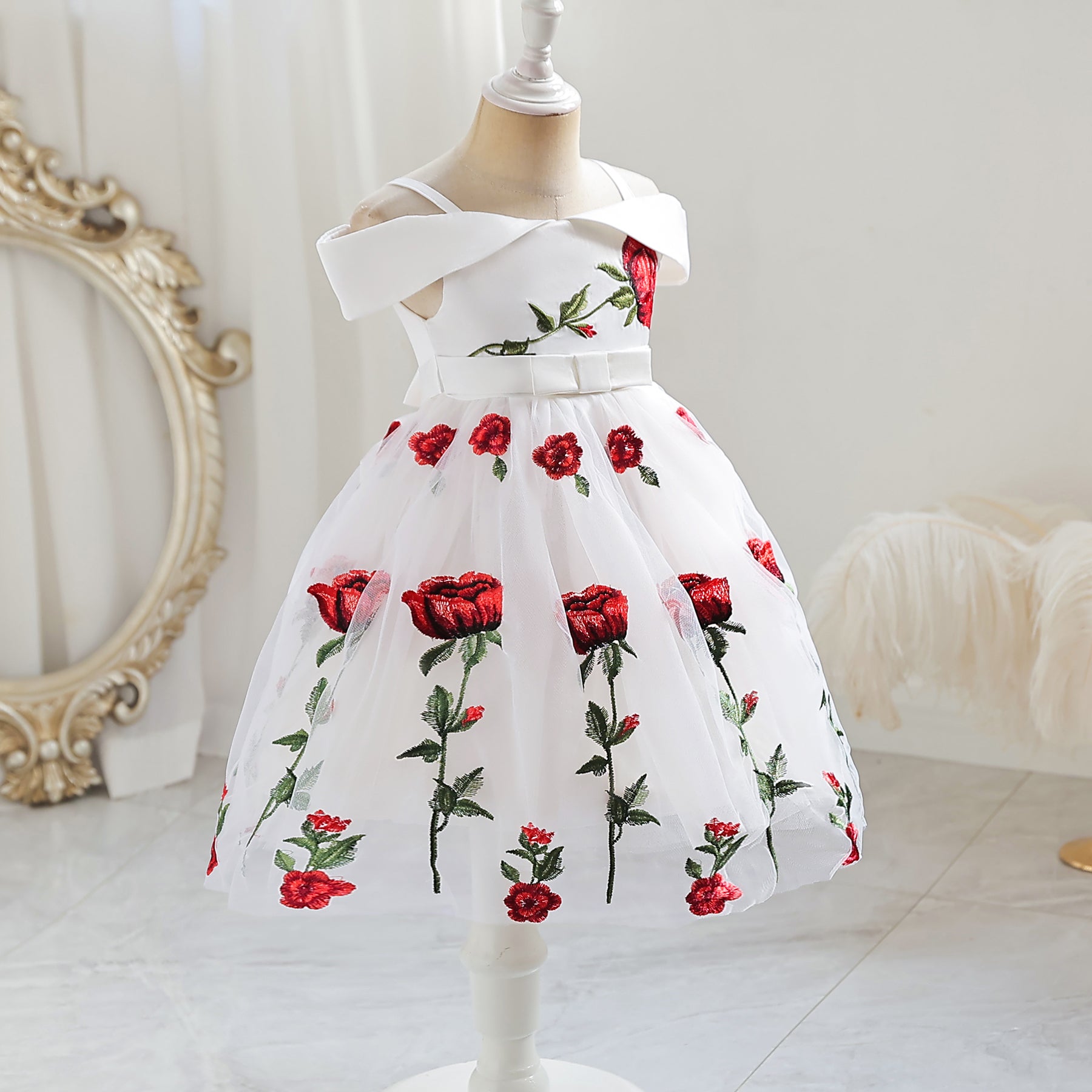 White Floral Printed Fit & Flare Cotton Maxi Dress