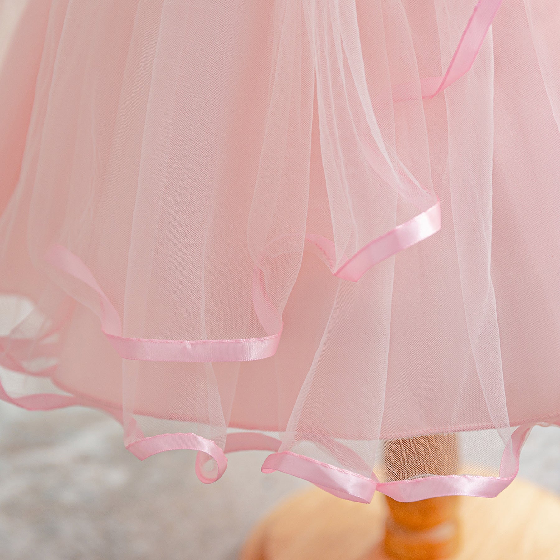 Pink V Neck Embellished Applique Maxi Dress