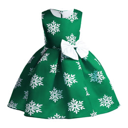 Green Floral Printed Balloon Midi Dress