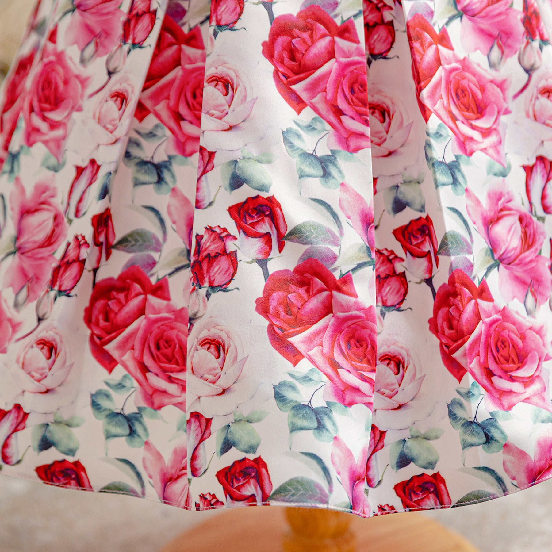Floral Printed Round Neck Sleeveless Bow Fit & Flare Dress