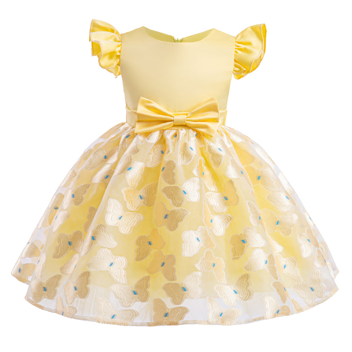 Floral Print Flutter Sleeve Fit & Flare Dress