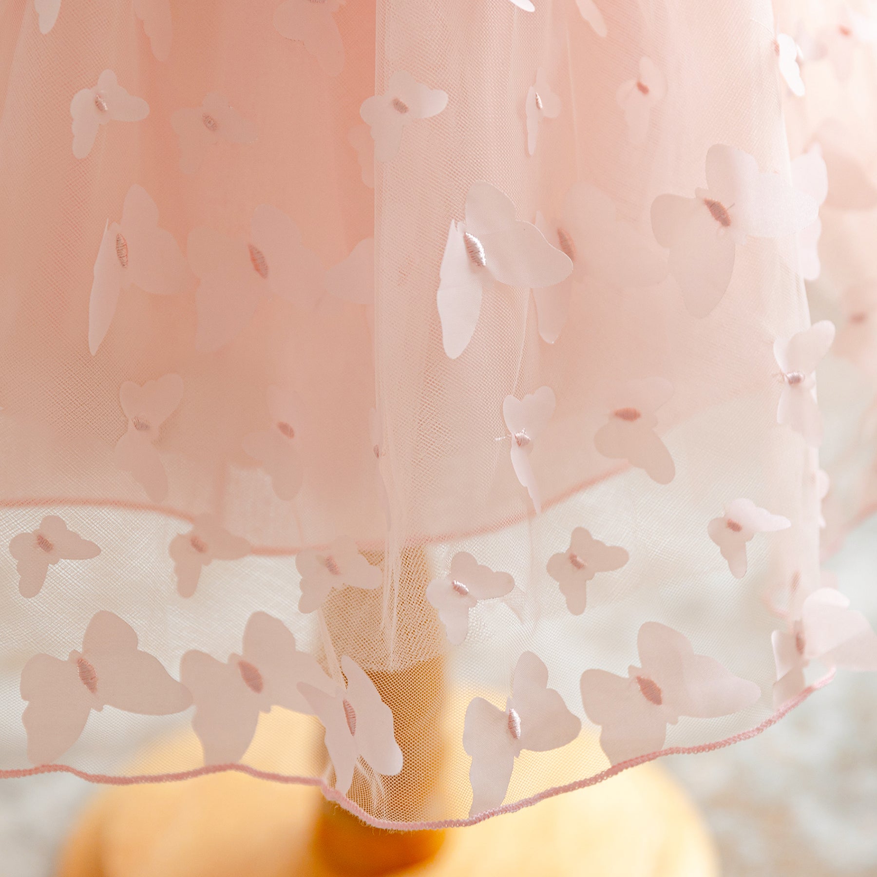 Floral Flutter Sleeve Applique Fit & Flare Dress