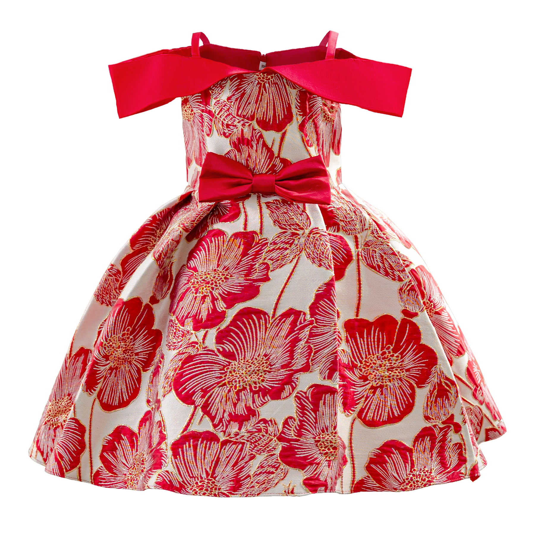 Floral Print Cold-Shoulder Fit & Flare Dress