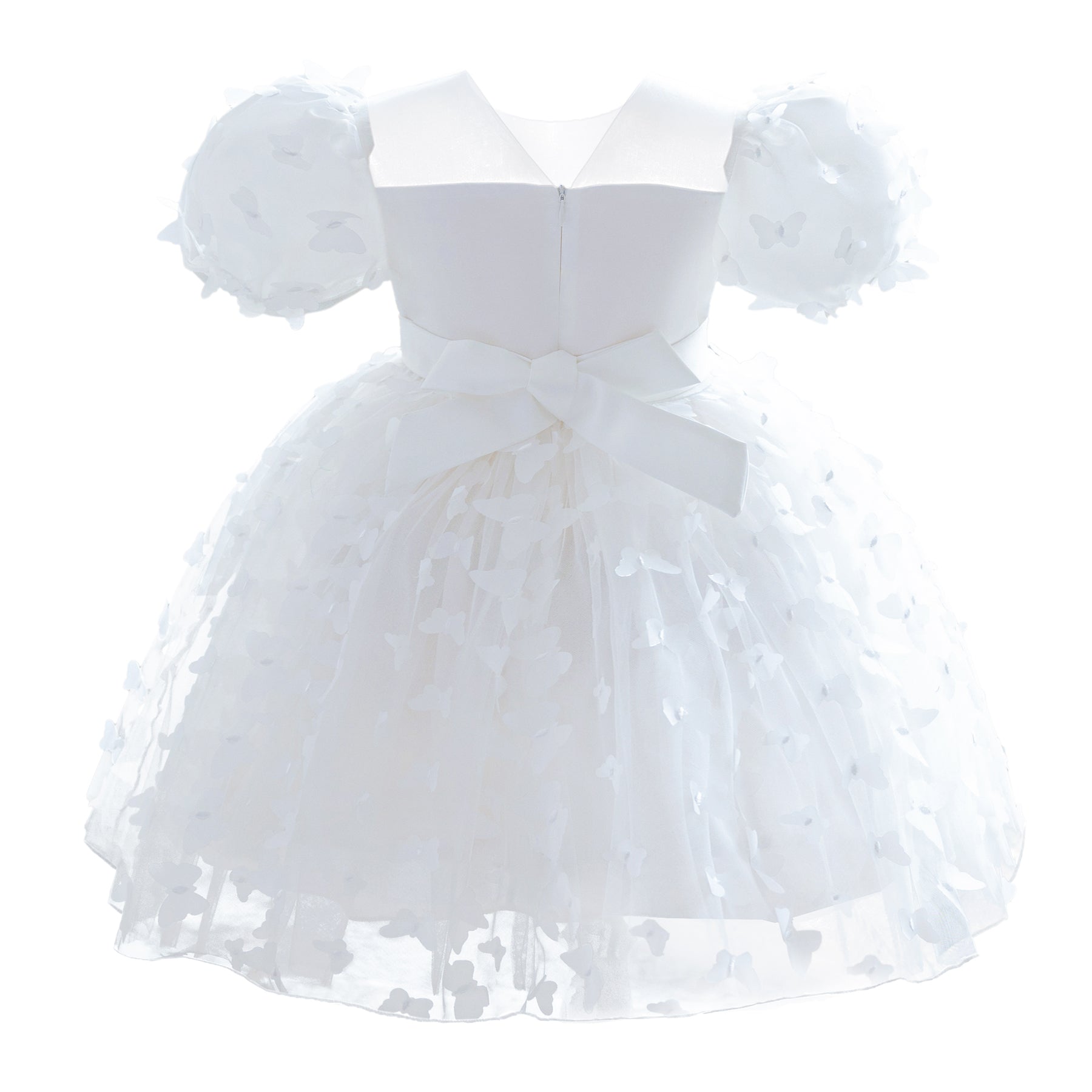 Puff Sleeve Applique Fit & Flare Dress